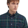 BARBOUR camicia barbour fortrose tailored shirt - tartan green da uomo