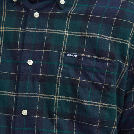 BARBOUR camicia barbour fortrose tailored shirt - tartan green da uomo