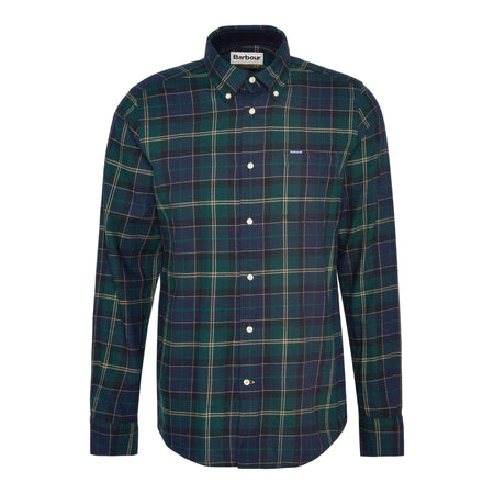 BARBOUR camicia barbour fortrose tailored shirt - tartan green da uomo