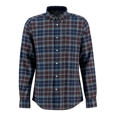 BARBOUR camicia barbour fortrose tailored shirt - tartan midnight da uomo