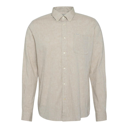 BARBOUR camicia barbour nelson tailored shirt - stone da uomo