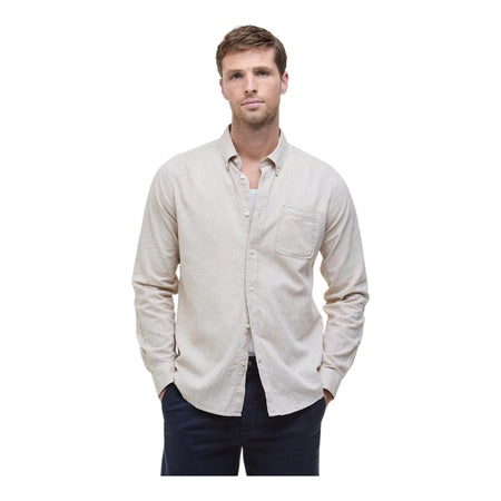 BARBOUR camicia barbour nelson tailored shirt - stone da uomo
