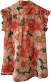 Camicia Donna Smanicata Fantasia fiori Camicetta Made in Italy Senza Maniche Volant Top Made in Italy Estivo ART. 217701 maglia donna L'Orchidea - Siderno, Commerciovirtuoso.it