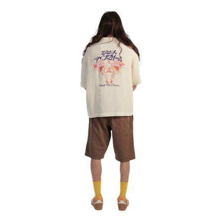 EDWIN camicia edwin melt the chaos shirt ss - cream da uomo