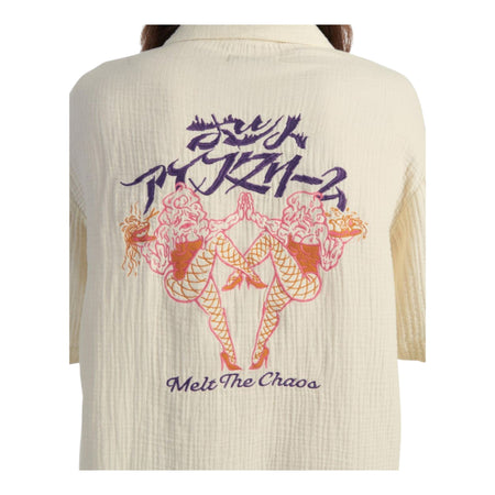 EDWIN camicia edwin melt the chaos shirt ss - cream da uomo