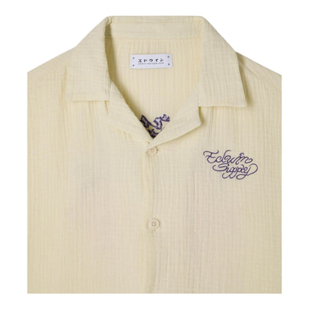 EDWIN camicia edwin melt the chaos shirt ss - cream da uomo