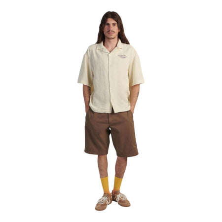EDWIN camicia edwin melt the chaos shirt ss - cream da uomo