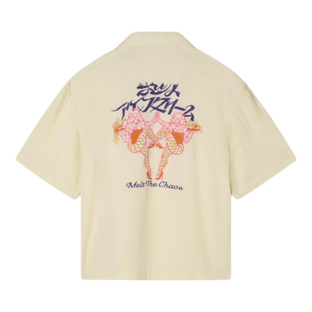 EDWIN camicia edwin melt the chaos shirt ss - cream da uomo