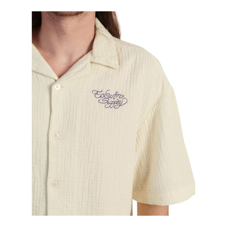 EDWIN camicia edwin melt the chaos shirt ss - cream da uomo