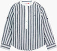 Camicia in Lino Ragazzo Righe Collo alla Coreana Camicia Blu e Bianca Bambino Camicia Casual Estiva a Righe Larghe camicia bambino/ragazzo Piccole Canaglie - Tropea, Commerciovirtuoso.it