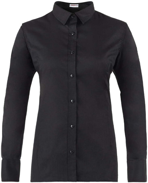 Camicia Lela Nero Camicia Donna Elasticizzata Manica Lunga