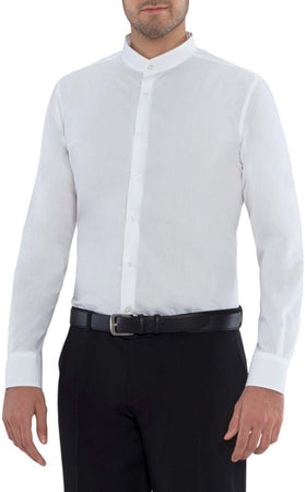 Camicia Novak Bianco Camicia Uomo Collo Coreana Cameriere Barman Ristorante