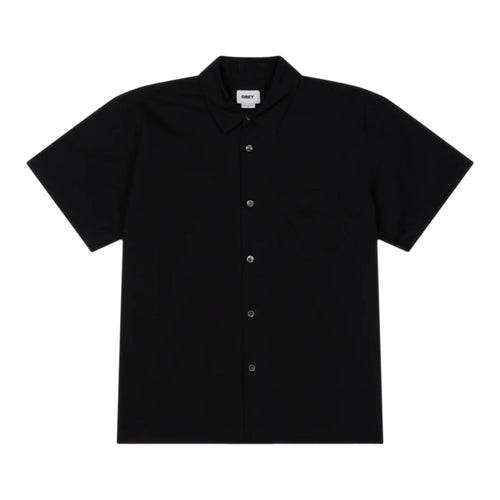OBEY camicia obey wire woven ss - black da uomo