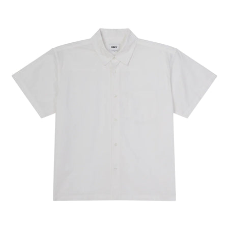 OBEY camicia obey wire woven ss - white da uomo