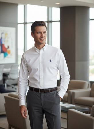 Camicia Ralph Lauren Uomo Slim Fit Colletto Button-down Logo Ricamato Camice Moda Per Lui