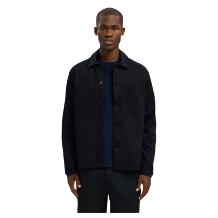 SELECTED HOMME camicia selected homme tate heavy twill overshirt - nero da uomo