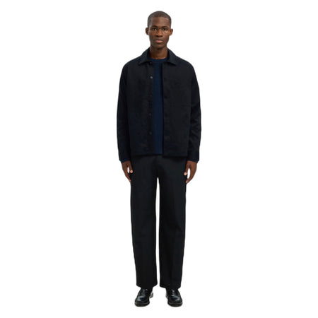 SELECTED HOMME camicia selected homme tate heavy twill overshirt - nero da uomo