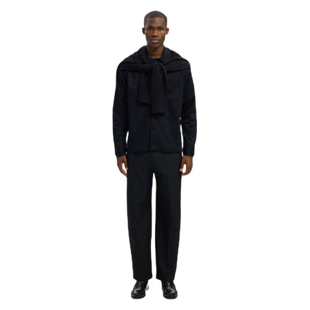 SELECTED HOMME camicia selected homme tate heavy twill overshirt - nero da uomo