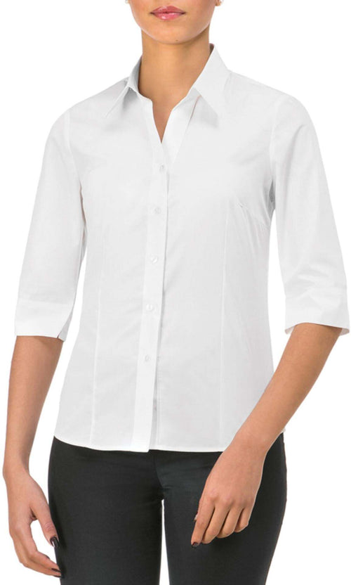 Camicia Sharm Bianco Camicia Donna Manica 3/4 Cameriera Reception Stiro Facile