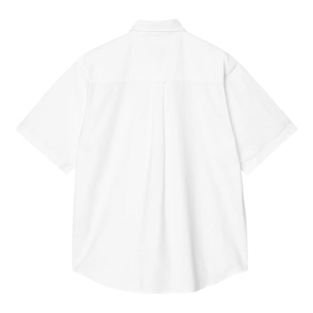 CARHARTT WIP camicia s/s braxton shirt - white / black da uomo