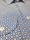Camicia uomo Bagutta -  Fantasia -  Collo francese - Colore bianco/blu/rosso - Slim