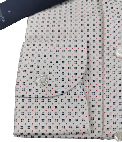 Camicia uomo Bagutta -  Fantasia -  Collo francese - Colore bianco