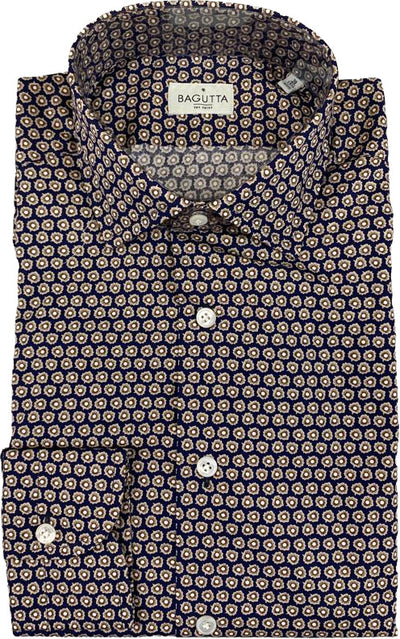 Camicia uomo Bagutta -  Fantasia - Colore verde/marrone