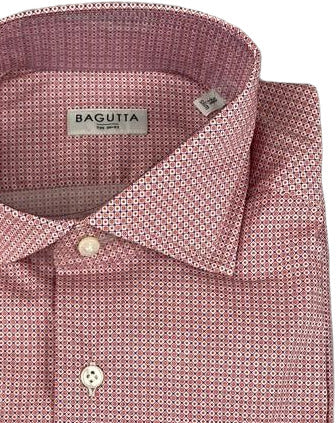 Camicia uomo Bagutta -  Fantasia - Colore rosso/bianco - slim