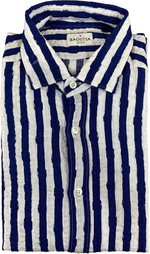 Camicia uomo Bagutta - Righe - Colore bianco/blu