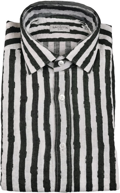Camicia uomo Bagutta - Righe - Colore bianco/verde