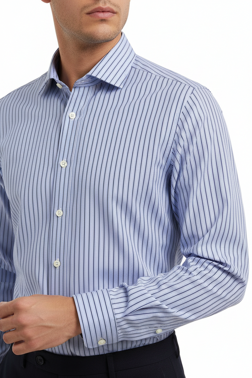 Camicia uomo Bagutta - Righe - Colore bianco/blu