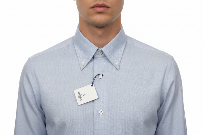 Camicia uomo Barba - Micro Fantasia - Colore celeste