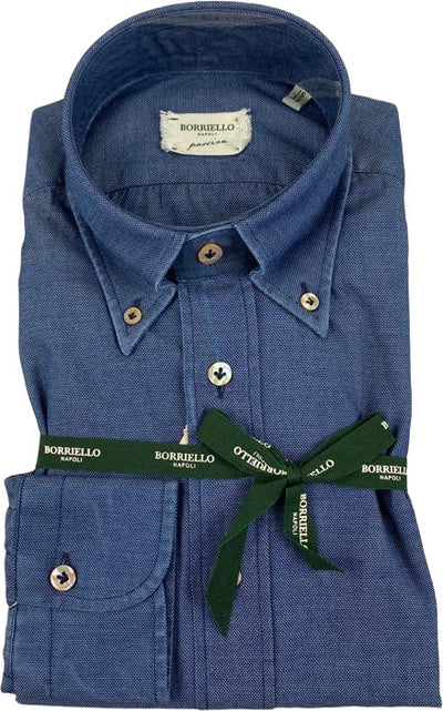 Camicia uomo Borriello Napoli -  Collo button down - denim