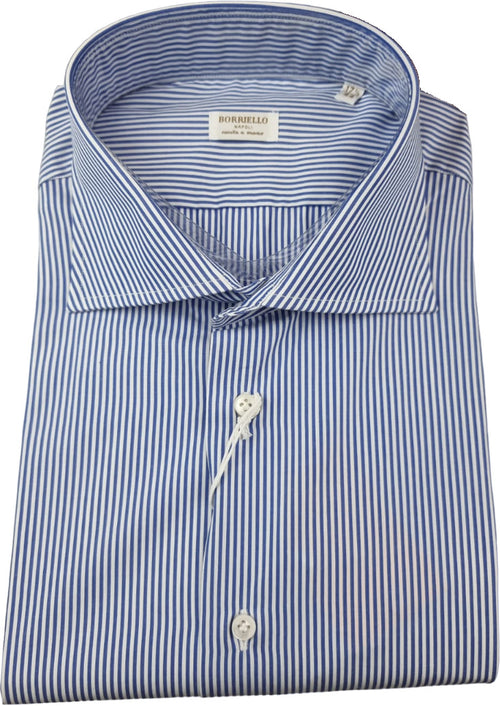 Camicia uomo Borriello - Righe - Bianco/blu