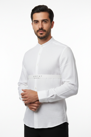 Camicia uomo DIKTAT - Tinta unita - coreana - lino