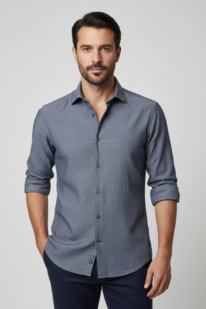 Camicia uomo Edizioni Limonaia - Tinta unita - indaco