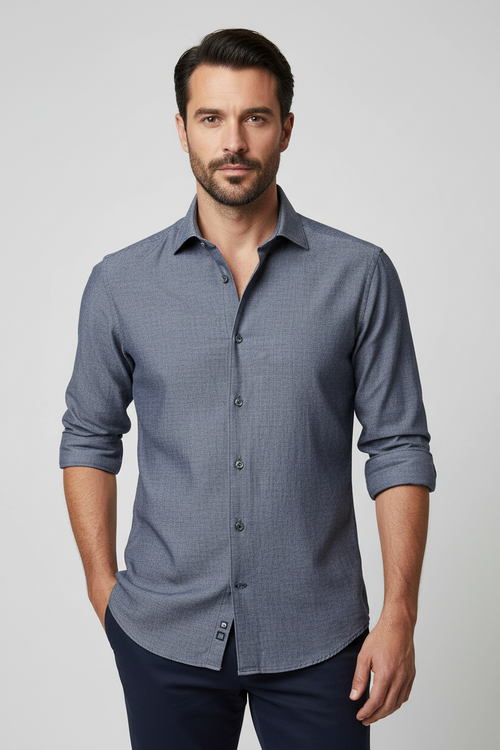 Camicia uomo Edizioni Limonaia - Tinta unita - indaco