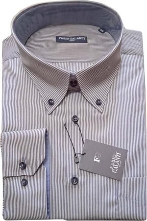 Camicia Uomo Fabio Galanti A Righe Made in Italy Camicia Botton Down Bianca e Blu camicia uomo L'Orchidea - Siderno, Commerciovirtuoso.it