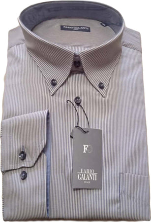 Camicia Uomo Fabio Galanti A Righe Made in Italy Camicia Botton Down Bianca e Blu camicia uomo L'Orchidea - Siderno, Commerciovirtuoso.it
