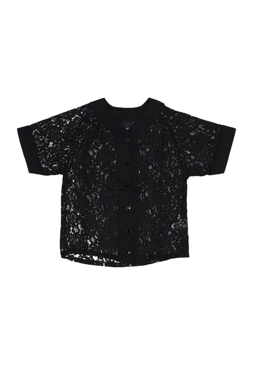 DISCLAIMER Camicia Manica Corta Donna W Lace Shirt Black da donna