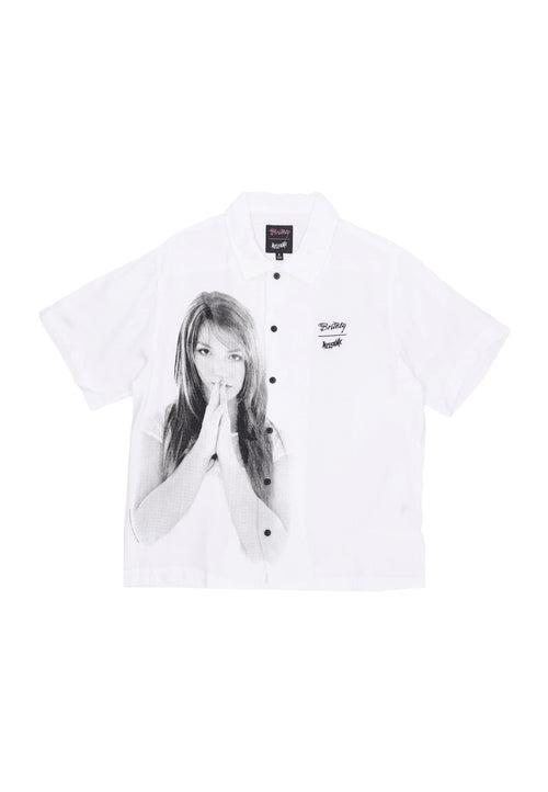 WELCOME Camicia Manica Corta Donna W Rayon Photo Shirt X Britney Spears White da donna