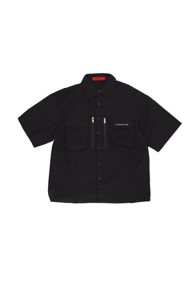 ACUPUNCTURE Camicia Manica Corta Uomo Acu Short Sleeve Shirt Black da uomo