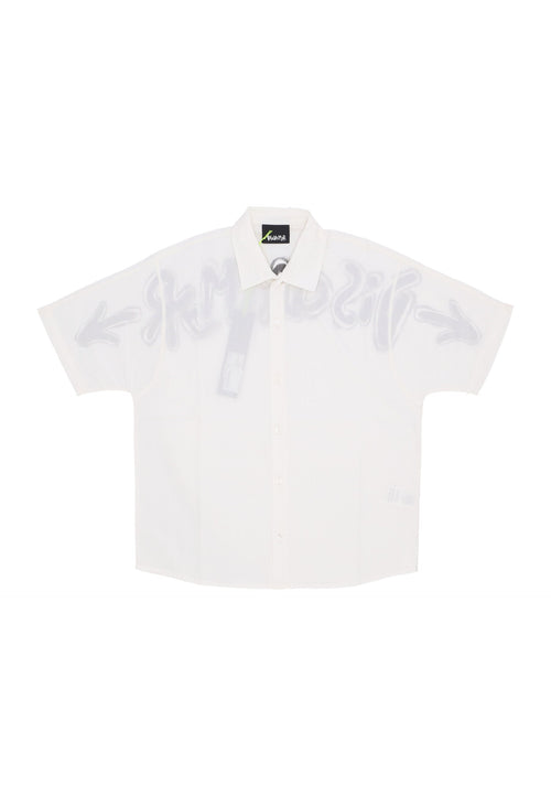DISCLAIMER Camicia Manica Corta Uomo Back Big Logo Shirt White da uomo