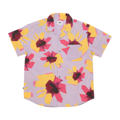 OBEY Camicia Manica Corta Uomo Eden Woven Orchid Petal Multi da uomo