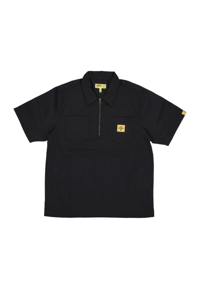 ICE CREAM Camicia Manica Corta Uomo Quarter Zip Work Shirt Black da uomo