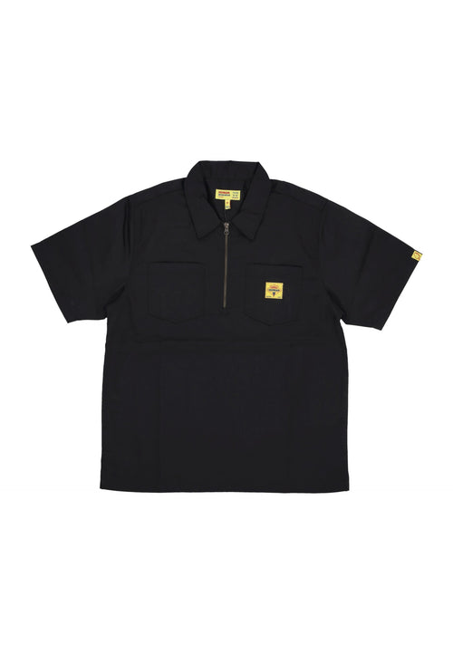 ICE CREAM Camicia Manica Corta Uomo Quarter Zip Work Shirt Black da uomo