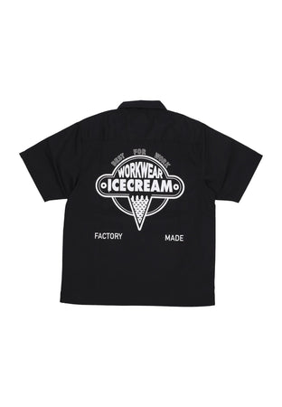 ICE CREAM Camicia Manica Corta Uomo Quarter Zip Work Shirt Black da uomo