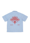 ICE CREAM Camicia Manica Corta Uomo Quarter Zip Work Shirt Blue Stripe da uomo