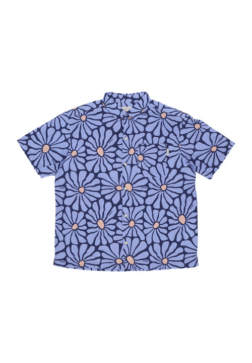 IRIEDAILY Camicia Manica Corta Uomo Resorio Shirt Dove Blue da uomo