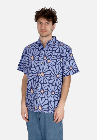 IRIEDAILY Camicia Manica Corta Uomo Resorio Shirt Dove Blue da uomo